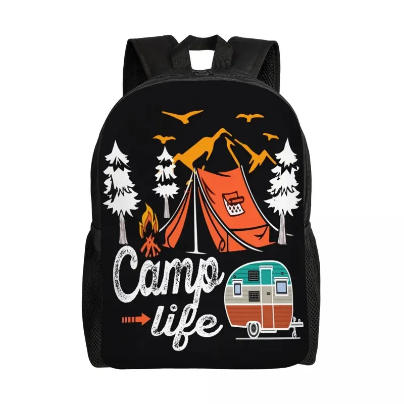 

Customized Camp Life Camping Travel Backpack Men Women School Computer Bookbag Adventurous College Student Daypack Bags