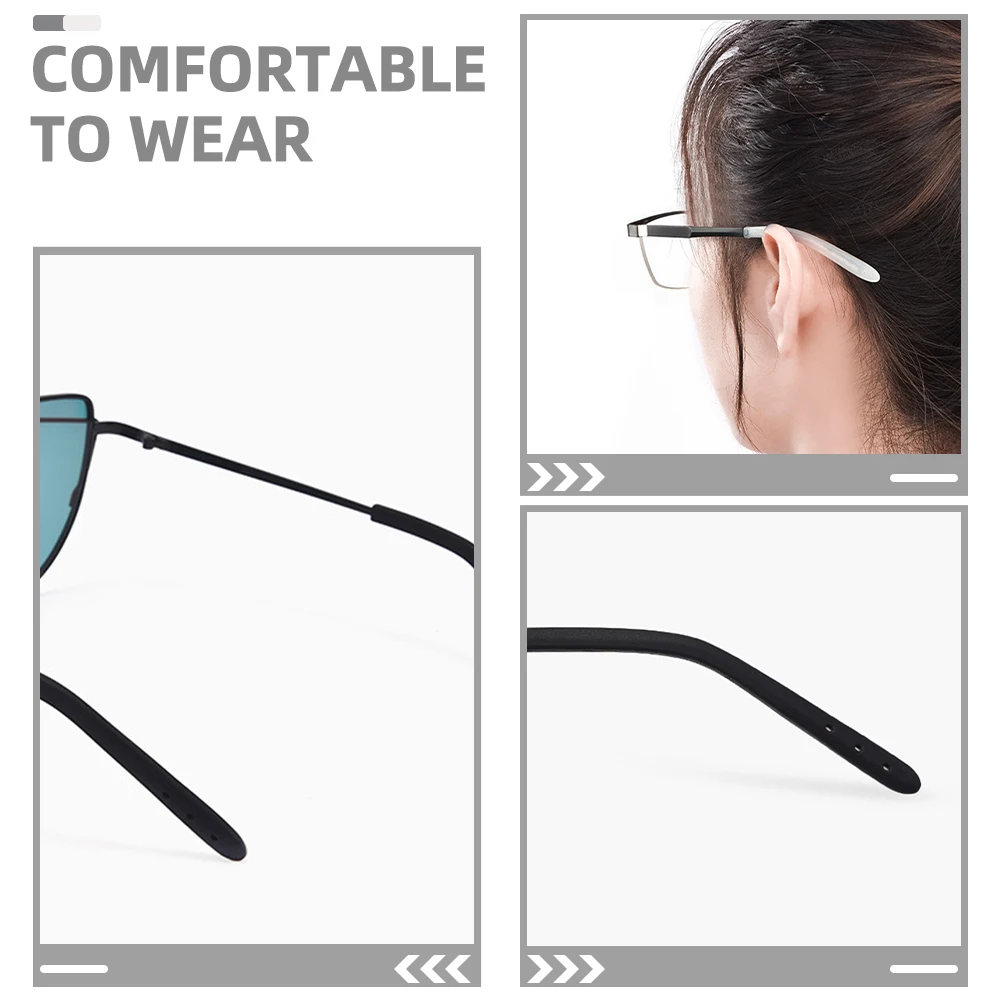 

10 Pairs Anti Slip Soft Silicone Temple Tips Ear Grips Sleeve Arm Covers Black White Each Non Slip Comfortable Glasses