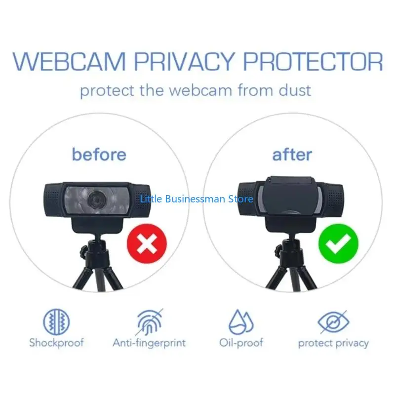 Webcam Privacy Cover, Sliding Camera Lens Cover For C1000E C920E Video Calls, Home Office Desks and Online Classes, Black