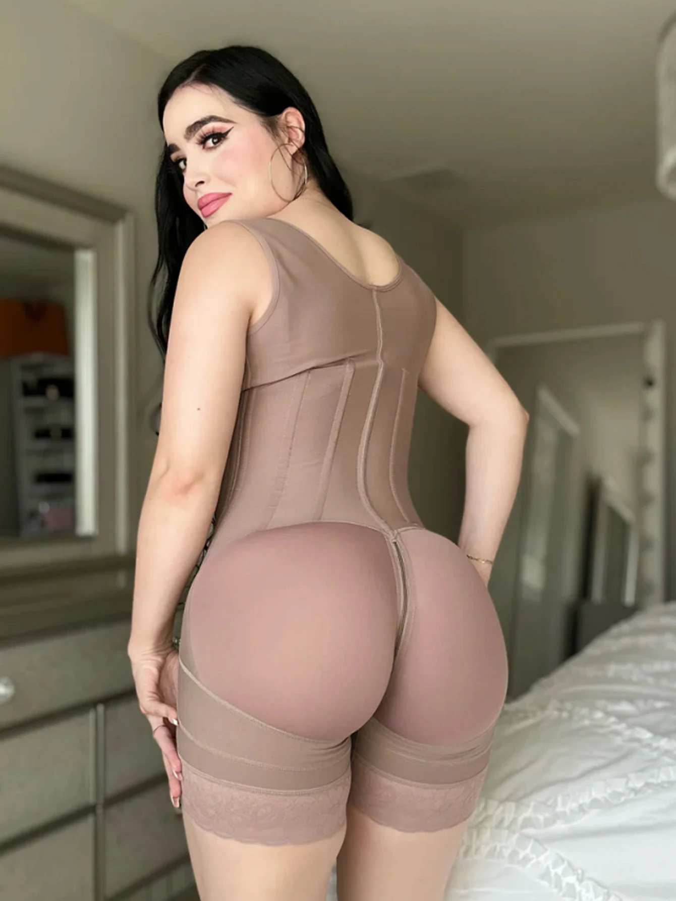 ملابس داخلية نسائية بمقاس كبير لكامل الجسم، ملابس داخلية للبطن قابلة للتعديل، ملابس داخلية قابلة للسحب بالضغط العالي