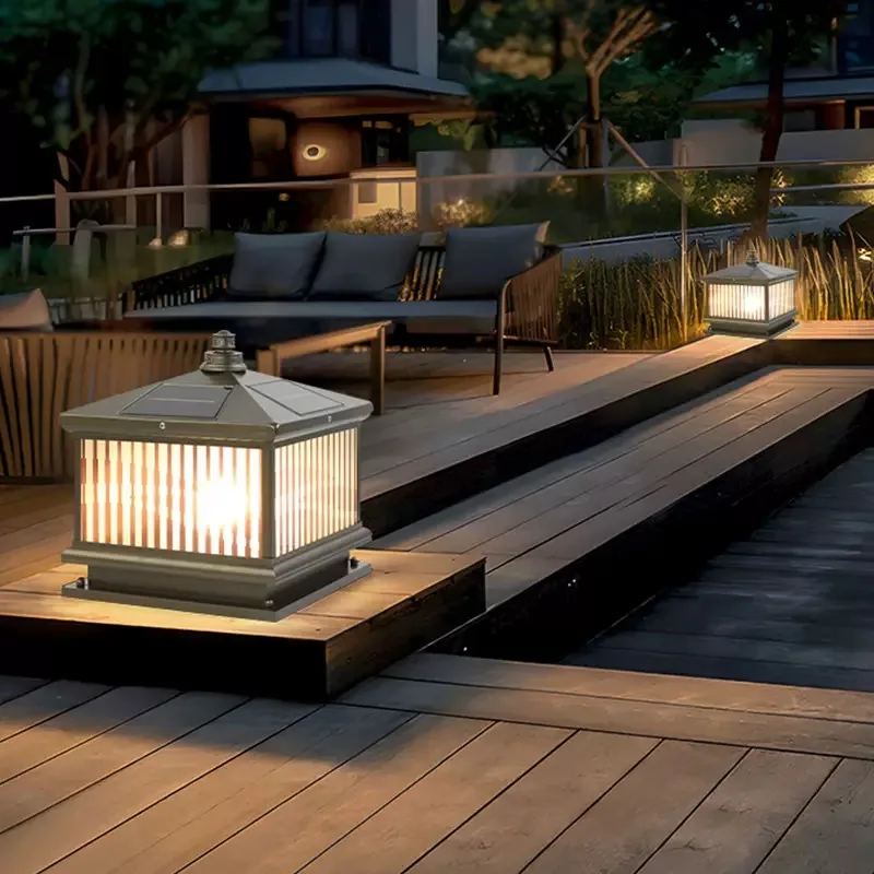 

LED outdoor AC/DC universal waterproof column headlight outdoor courtyard light villa entrance column light fence wall column