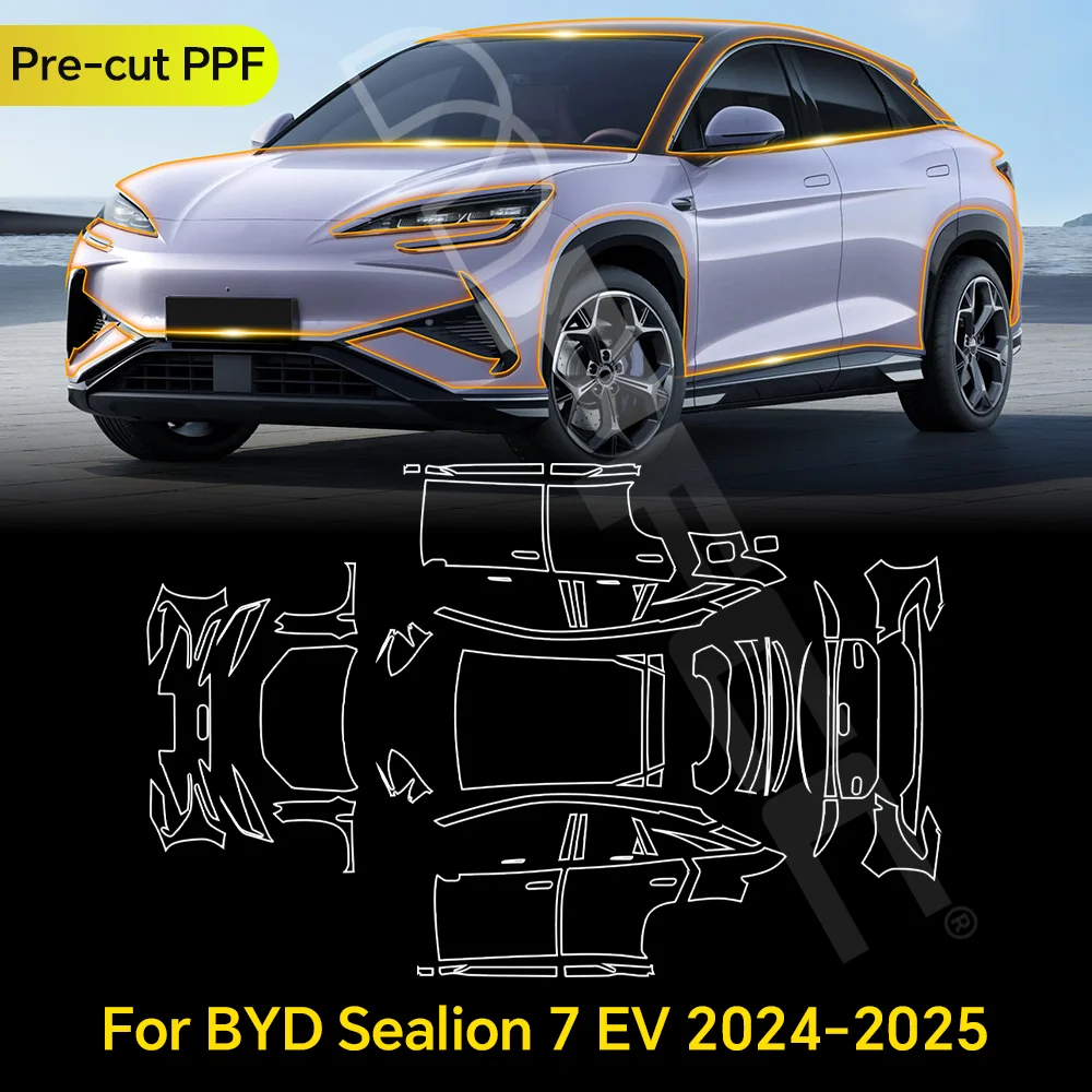 

For BYD Sealion 7 EV 2024 2025 TPU Paint Protection Film Clear Bra Pre-cut PPF Car Body Anti-scratch Resistant Invisible Cover