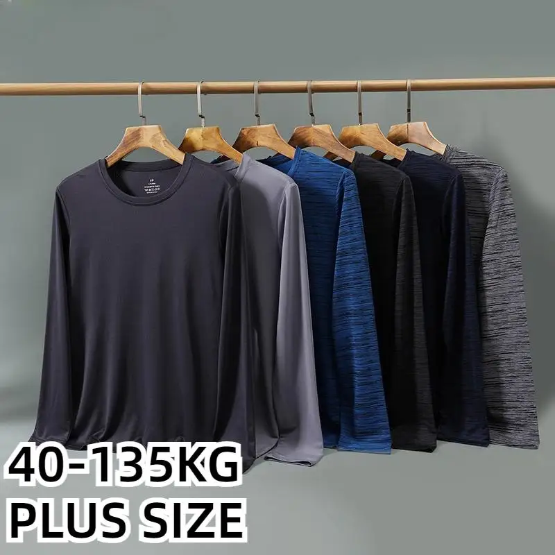 

Plus Size Men Long Sleeve T-Shirts Male Tee Shirt Autumn Sports Camping Tops Man Fitted Under Wear Clothing