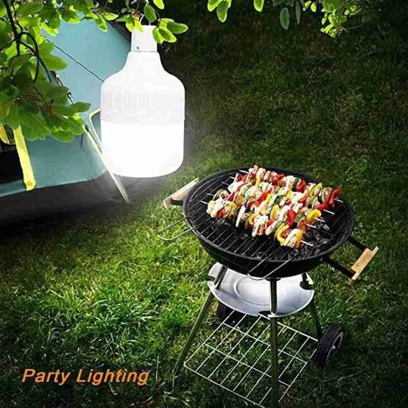 Outdoor Bulb USB Rechargeable LED Emergency Lights Portable Tent Lamp Battery Lantern BBQ Camping Light for Patio Porch Garden