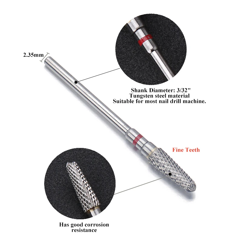 TFSCLOIN-brocas de carburo de tungsteno para uñas, fresas para quitar esmalte de uñas en Gel, herramienta para uñas, accesorio de taladro eléctrico para manicura