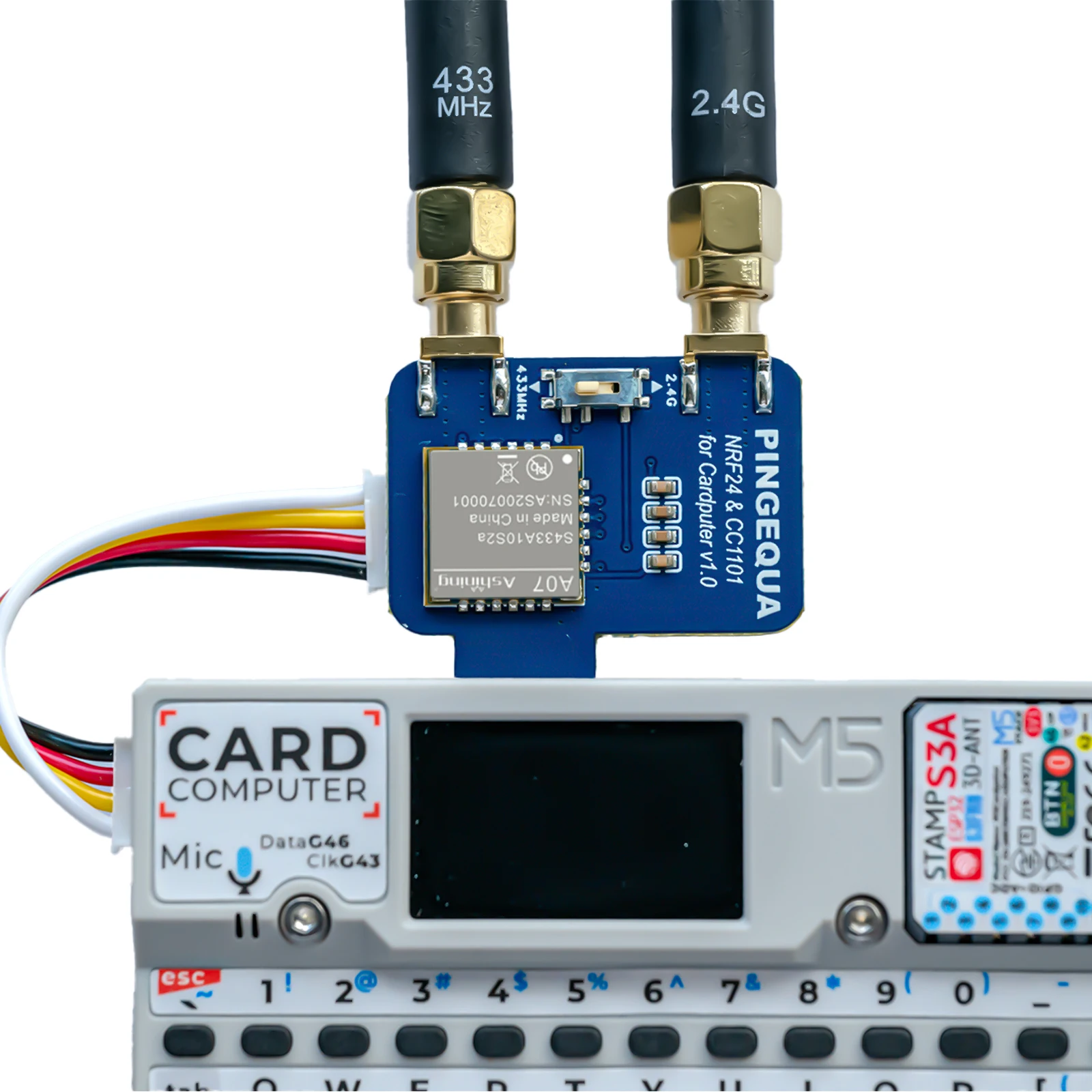 433MHz CC1101 RF Devboard for M5Stack Cardputer, Plug-and-Play Grove Port, Supports Bruce Firmware, No NRF24 Function