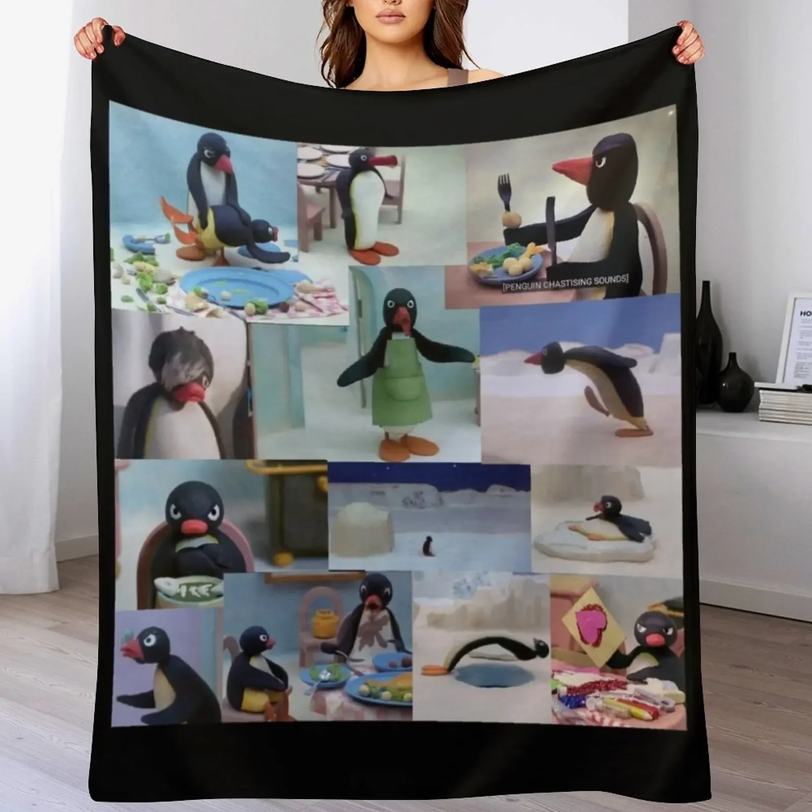 

Pingu III Throw Blanket cosplay anime Large Soft Decorative Beds Blankets