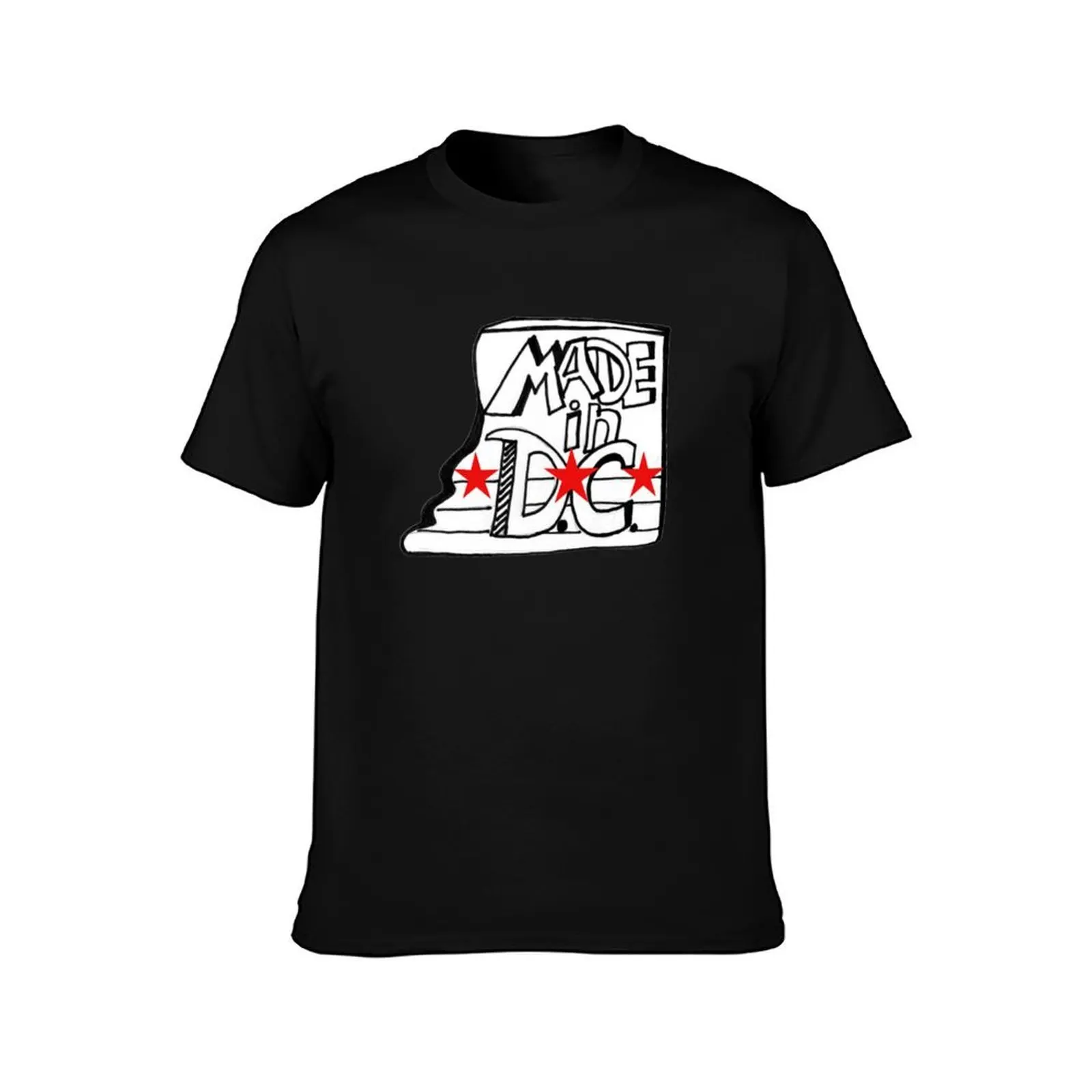 Made in D.C. Doodle with red stars T-Shirt Casual Loose Fit Summer Tee Shirt T-Shirt