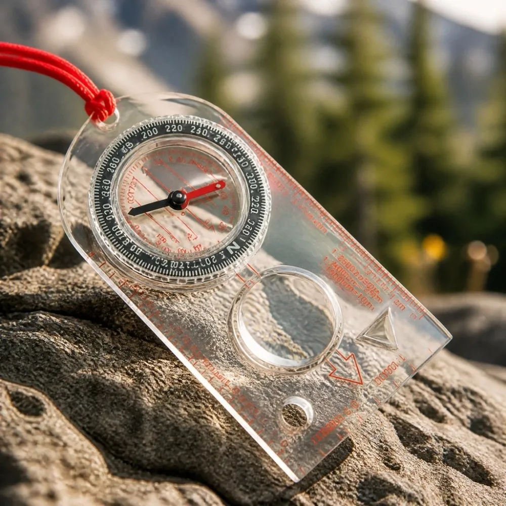 High Quality Baseplate Compass Transparent Multi-Function Orienteering Compass Topographic Measurement Portable Survival Compass