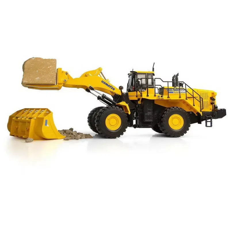 

Diecast 1/50 Scale Komatsu WA600-8 Stone Handler Stone Loader Engineering Circuit Model Static Display Adult Collection Tractor