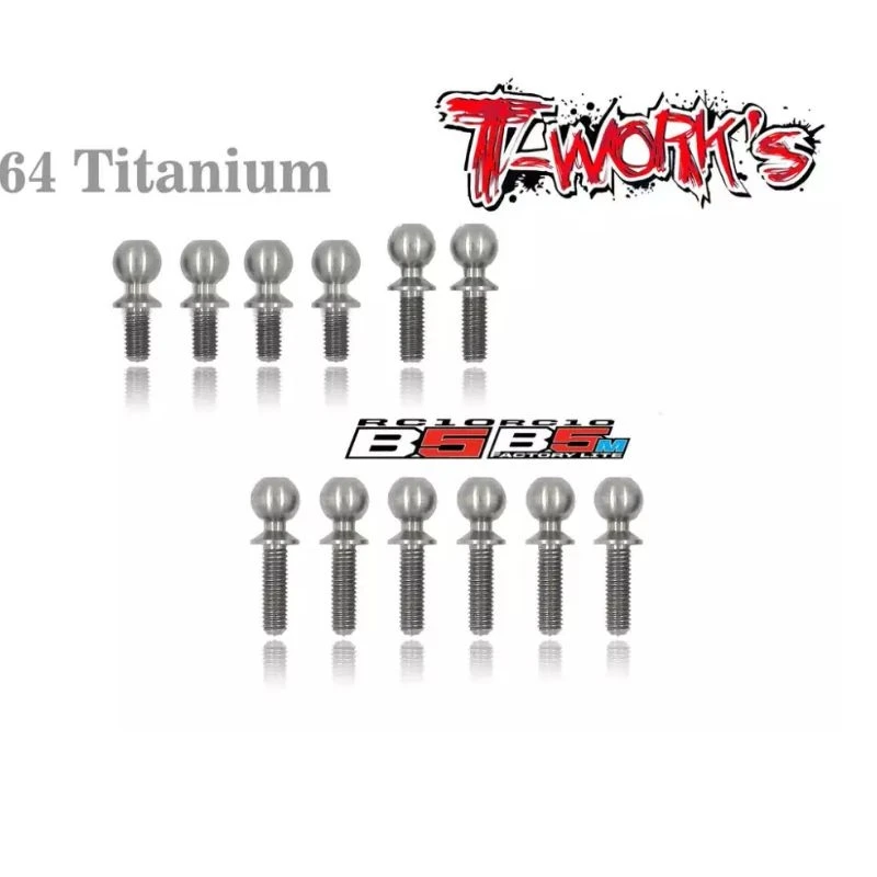 

Оригинальный набор шариковых концов из титана T worksTP-011 64 4,9 мм (для Xray XB4), профессиональная деталь для радиоуправляемых моделей