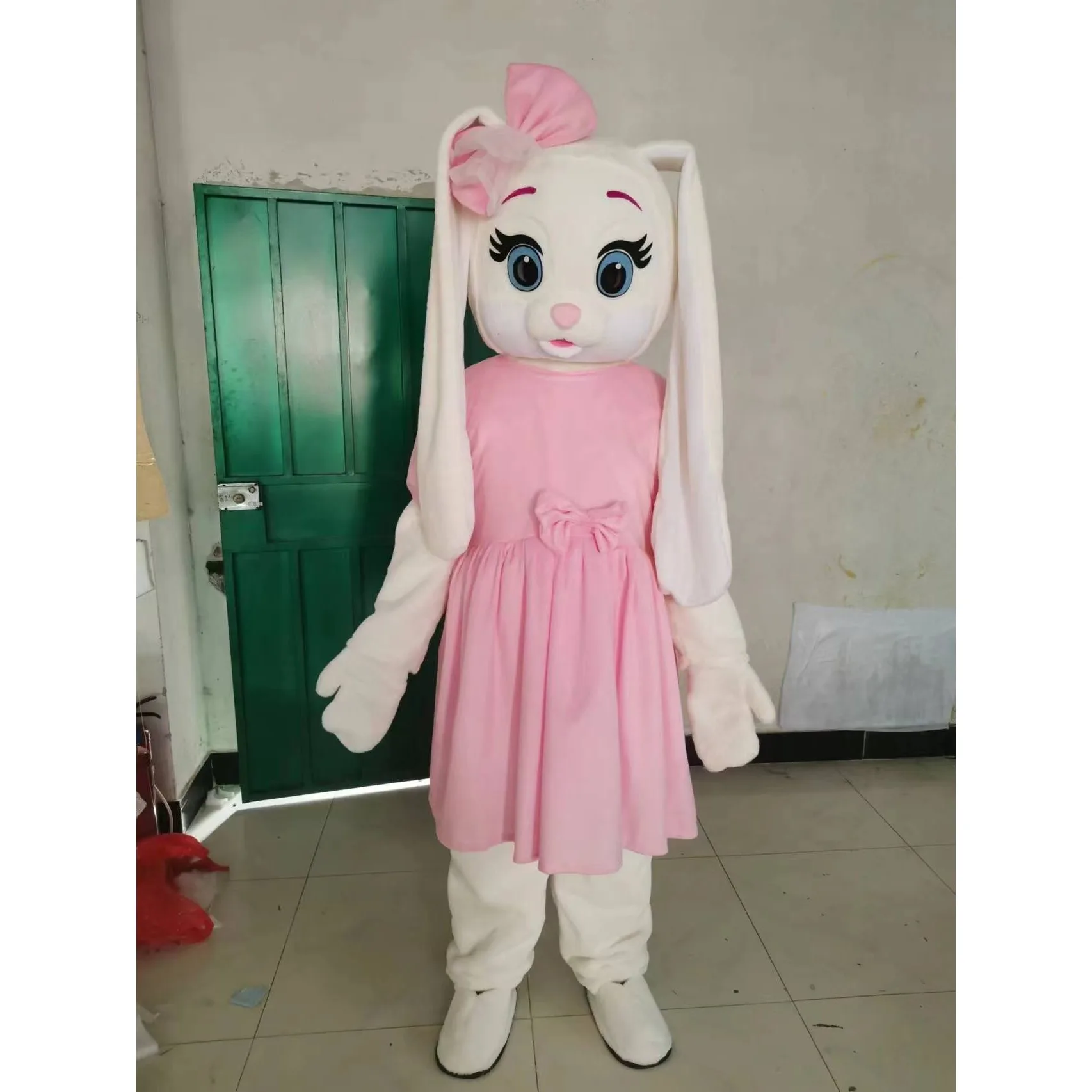 ChristmasHare Rabbit Mascotte Fancy Cartoon Mascot Costume Plush Fancy Dress Mascot CostumeDress Party Animal Carnival Perform P