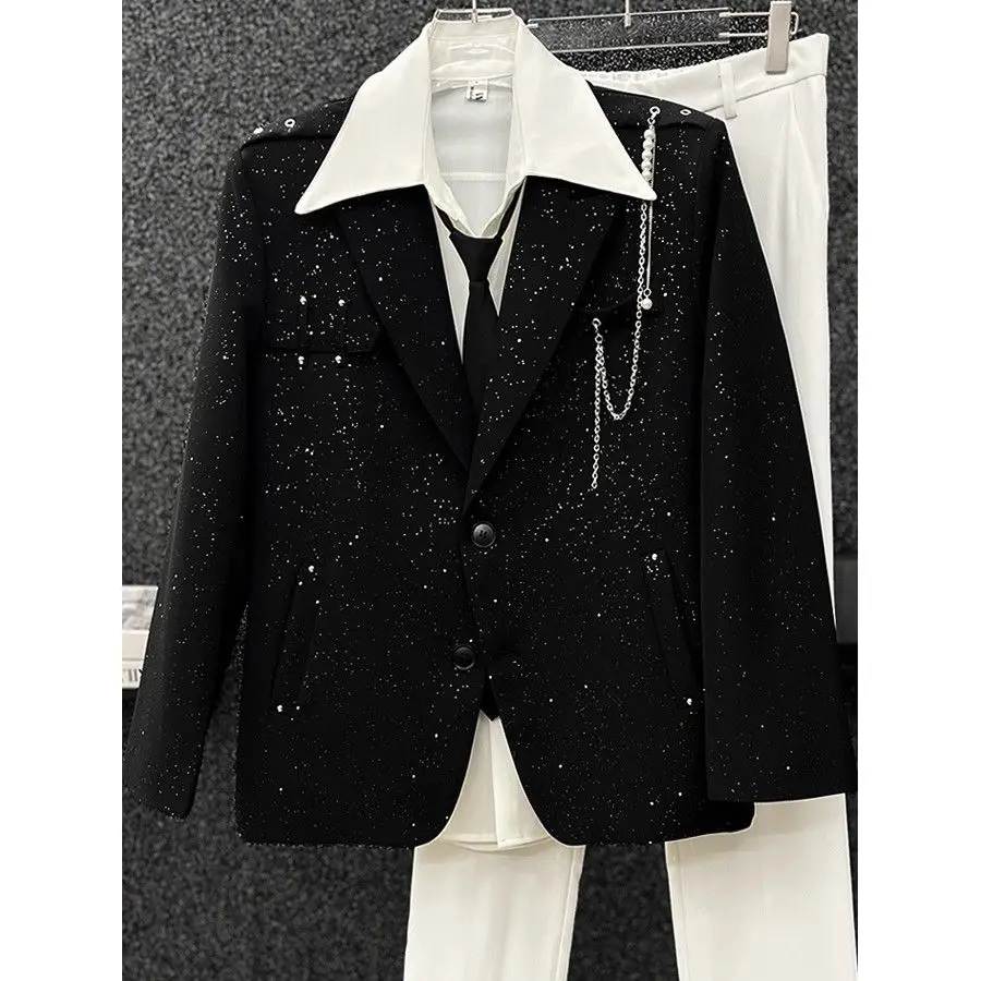 

Men's Suit Coat Spring and Autumn Blazers Chain Small Jacket