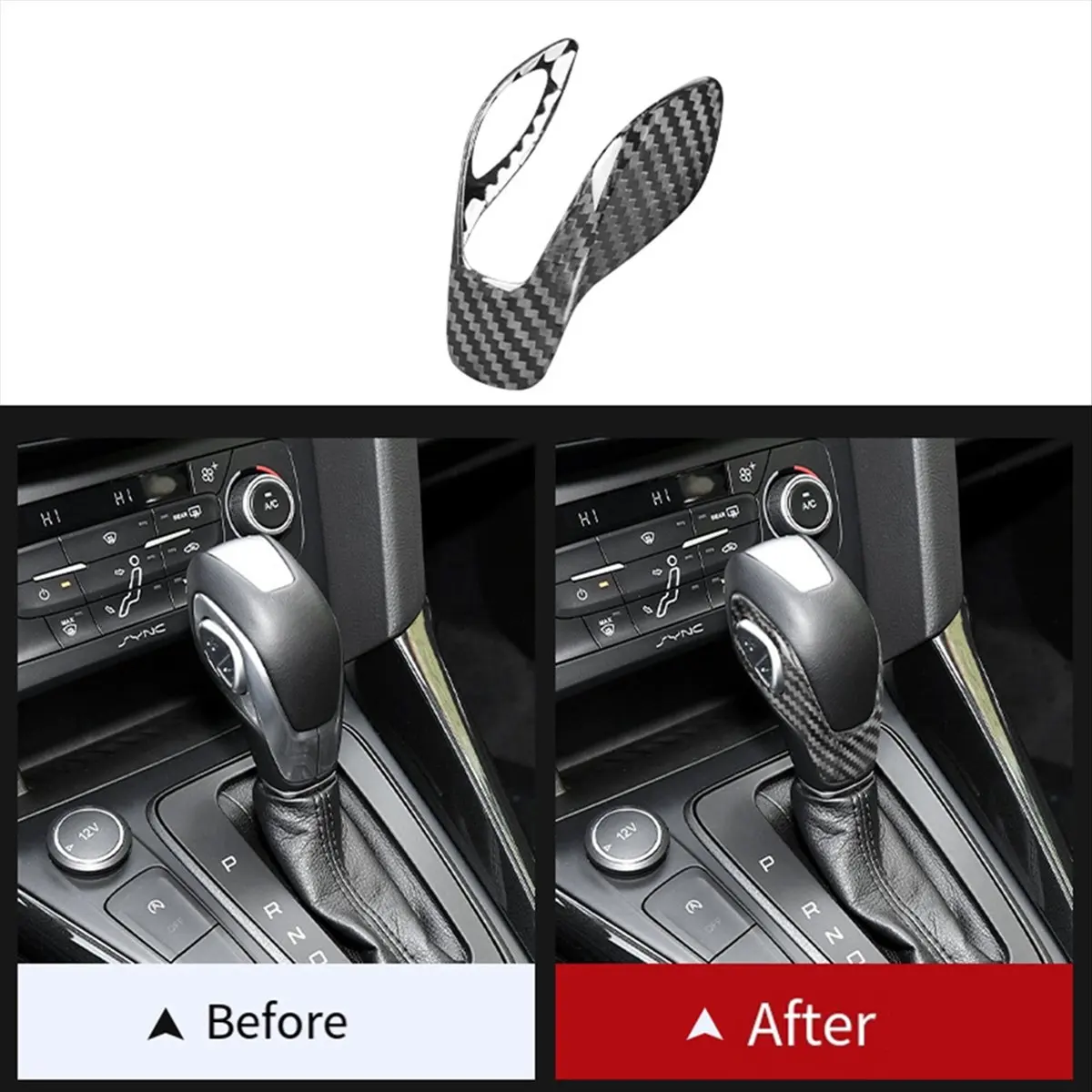 compatible-carbon-fiber-car-gear-shifter-knob-cover-trim-for-focus-fiesta-2012-2018-lhd