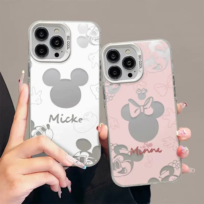 Disneys Mickey Minnie Mouse Lovely Phone Case For iPhone 16 15 14 13 12 11 Pro Max 7 8 Plus XR XS MAX MINI Happy Y2K Anti Fall