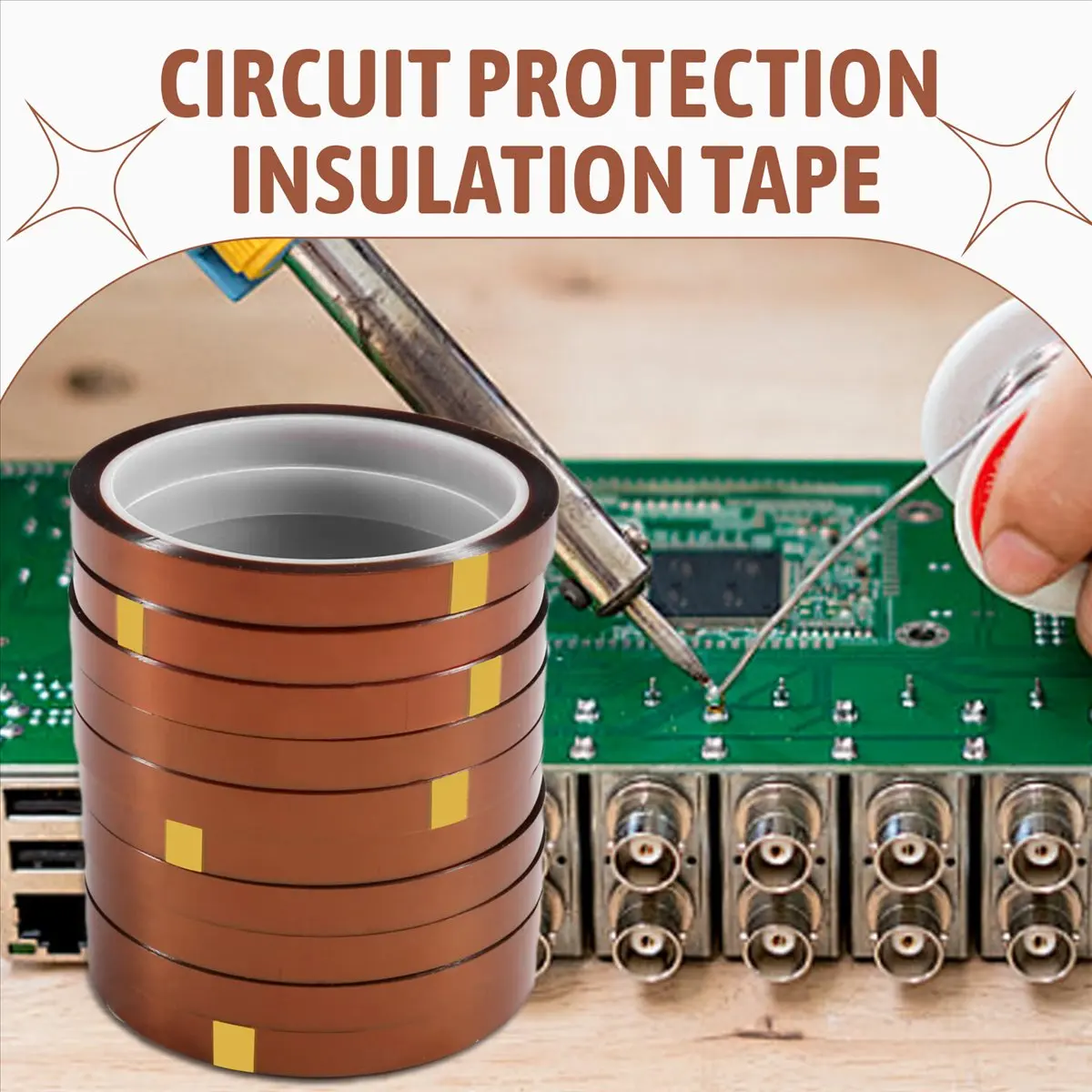 (DT37) 10mmx33M Metal Traceless High Temperature Adhesive Tape Heat Electronic Insulation for 3D Printing Board Protection