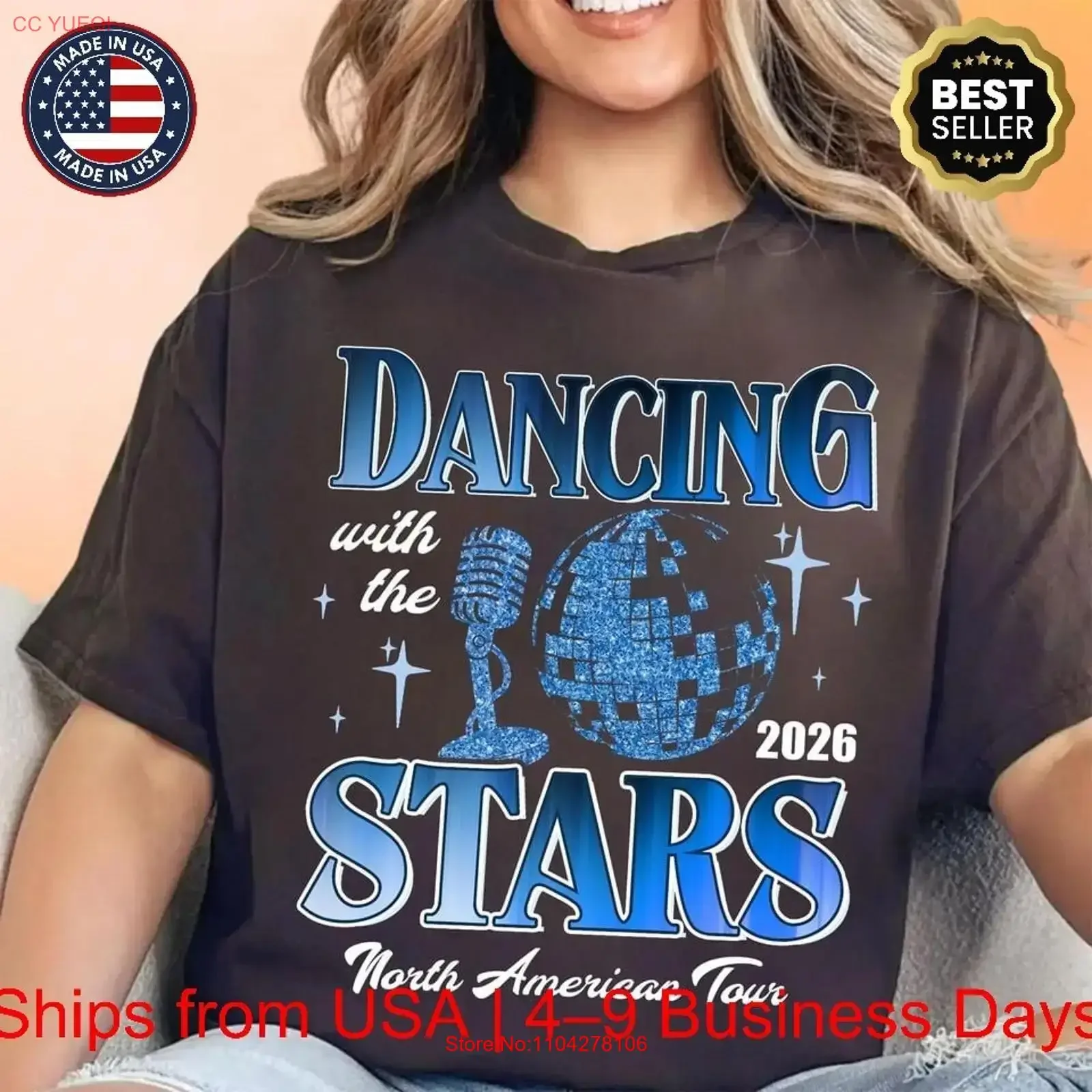 Dancing With The Stars in North America T Shirt Retro Disco Ball Dance Show long or short sleeves vintage Washed Stylish Soft