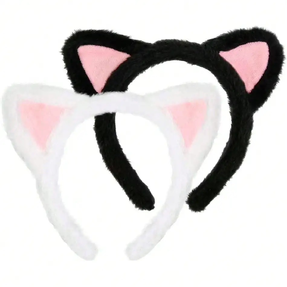 

Cute Cat Ears Headband For Women Faux Fur Animal Hair Accessory Halloween Party Spa Makeup