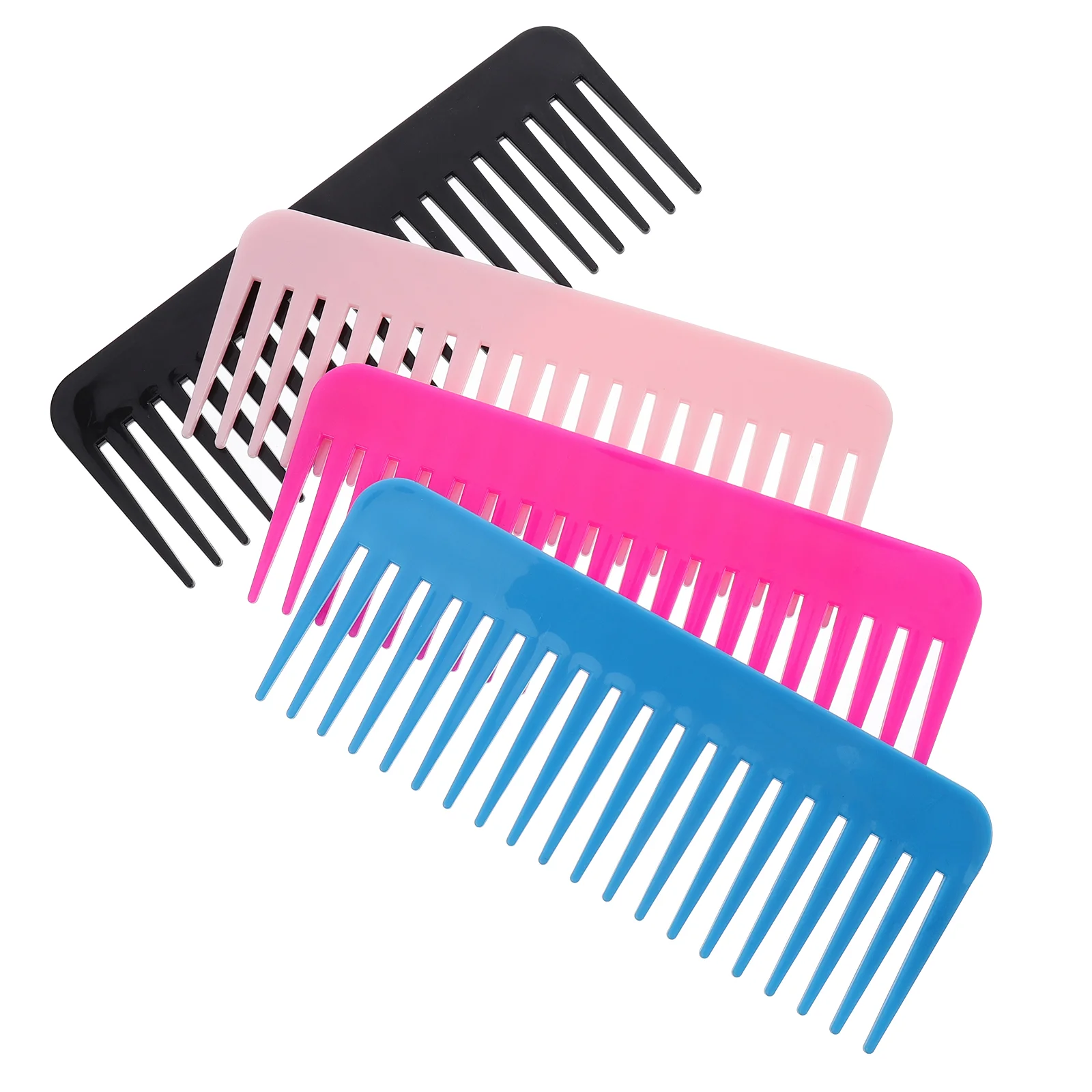 

4 Pcs Flat Top Wide Tooth Comb Travel Hairbrush Detangling Abs Hairdressing Salon Supplies