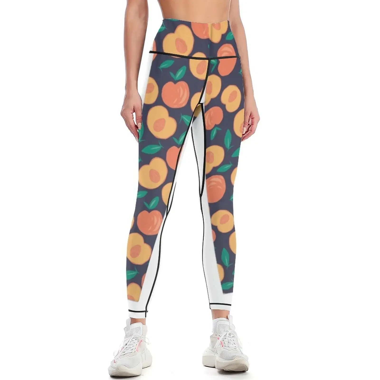 

Peach Fruit Pattern Leggings sporty woman push up gym's sportswear flared sports for Womens Leggings