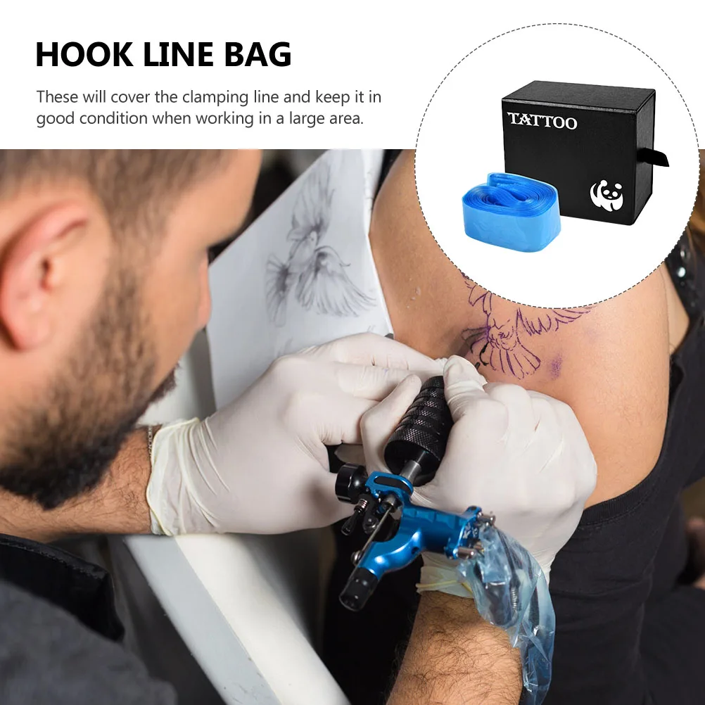 

100pcs Hook Line Bag For Tattoos Clip Cord Sleeve Disposable Cover Storage Pouch Tattoo Accessories Protection