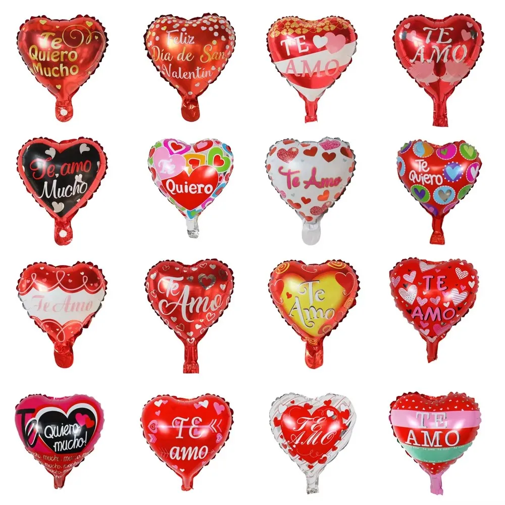 

10pcs/lot 10Inch Spanish Heart Te Amo Foil Balloons Wedding Party Decorations Mother's Days Valentine's Day Air Globos Supplies
