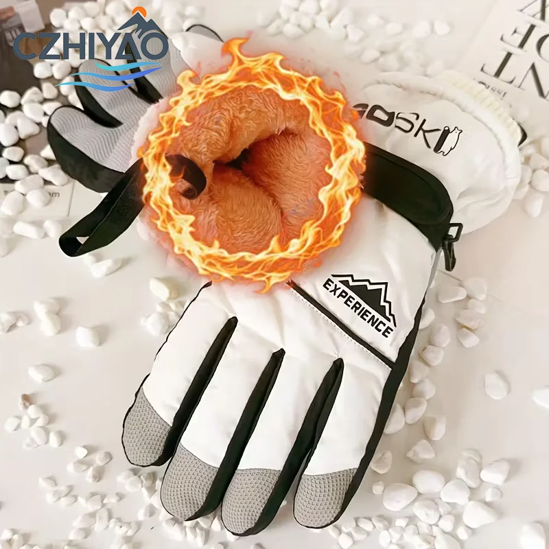 

CZHIYAO Winter Fleece-Lined Warm Gloves for Skiing,Cycling, Running,Hiking Soft And Comfortable,with Touchscreen Capability