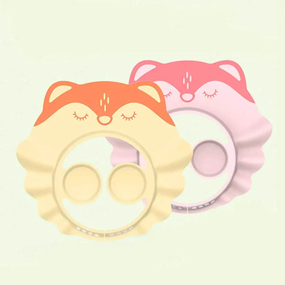 

1Pcs Infant Shower Cap Cartoon Animal Design Adjustable Buckle Water Shield for Baby Bathing Yellow Shampoo Cap