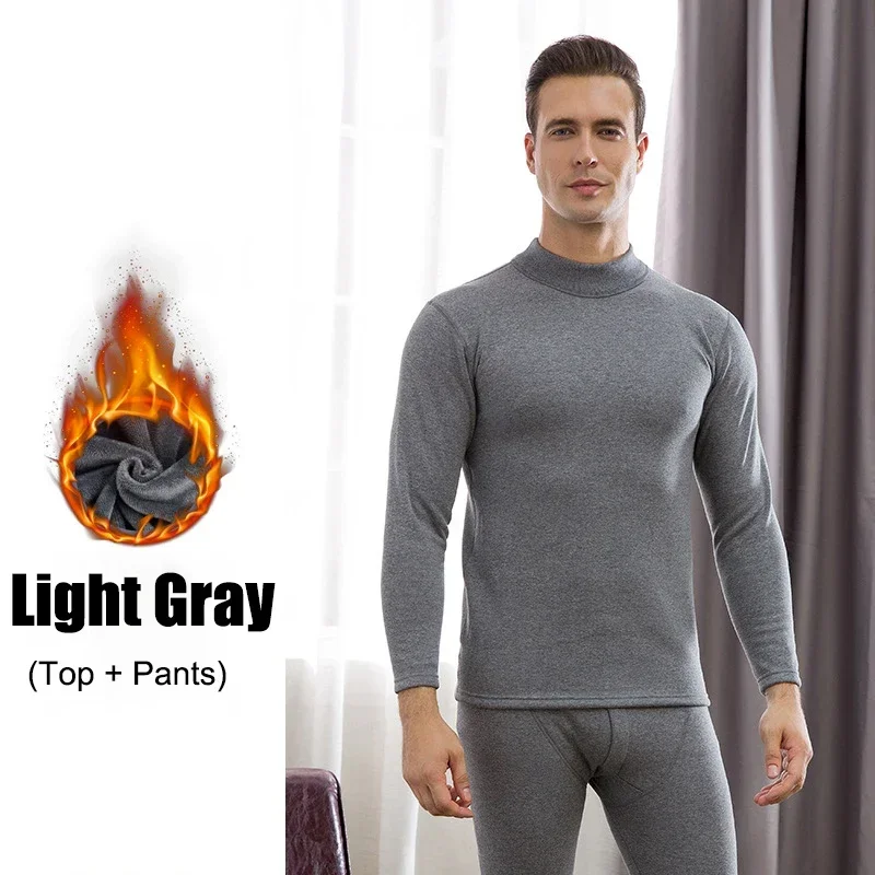 Winter Men Thermal Underwear Sets Thermal Long Pants Legging Homme Sexy Plus Velvet Pajamas Set Casual Thickened Men Underwear