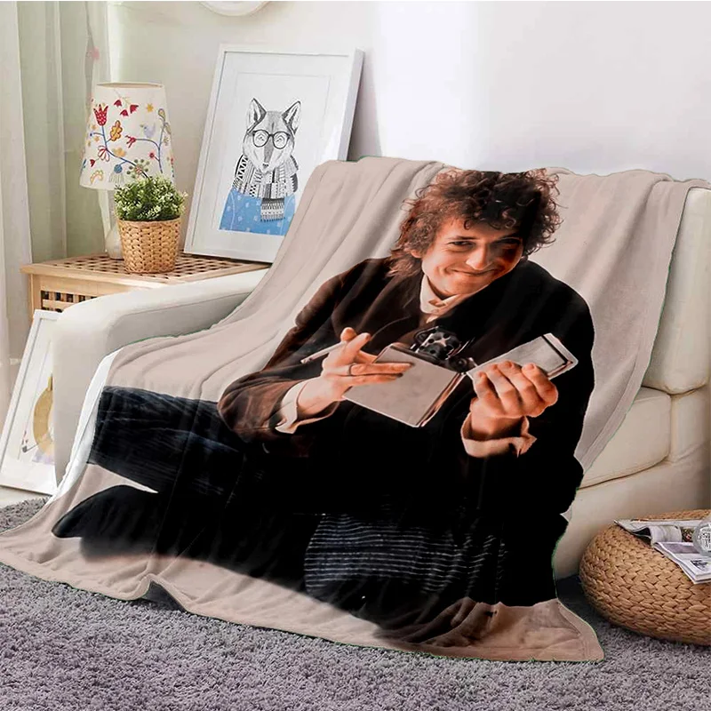 Retro Cool B-Bob Dylan Merchandise Fleece Blanket Home Bedding Throw Popular Singer Cozy Ultra-Soft for Sofa Quilt