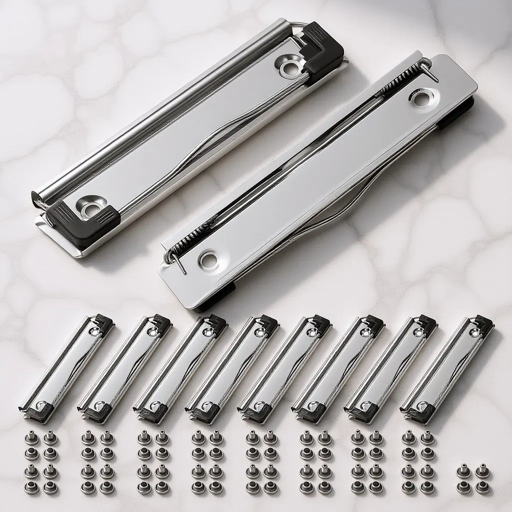 

10Pcs Clipboard Clips Mountable Metal Hardboard Clips Non-Slip Rubber Edges for Clipping Files Papers Long-Lasting Office