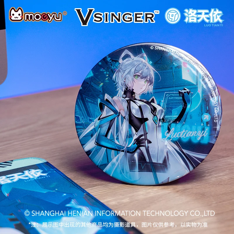 Original Moeyu V-Singer Luo Tianyi Badge 150x150mm Figure Stand Vocaloid Cosplay Large Anime Badges  Pins Brooches Gift for Kid