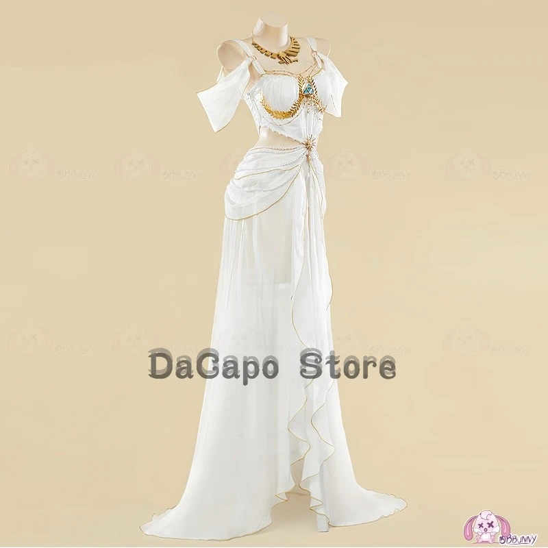 Белое длинное платье богини, наряд для косплея священницы, танцовщица, косплей, женская одежда, Греция, классическая мифологическая ролевая игра на Хэллоуин