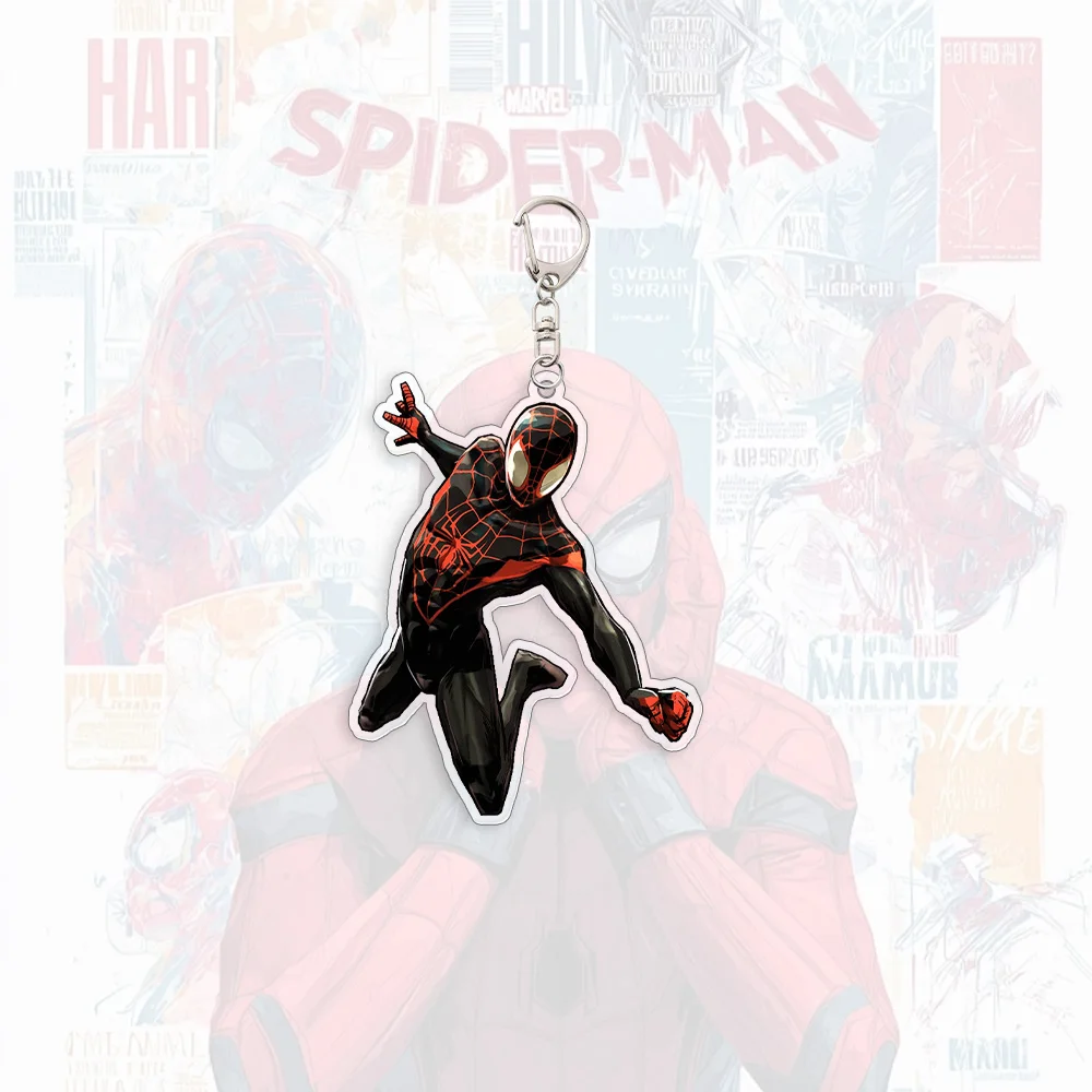 Chaveiro de Acrílico do Homem-Aranha, Acessórios de Anime, Pingente para Chave de Carro, Mochila Escolar Infantil, Brinquedo de Aniversário, Presente 