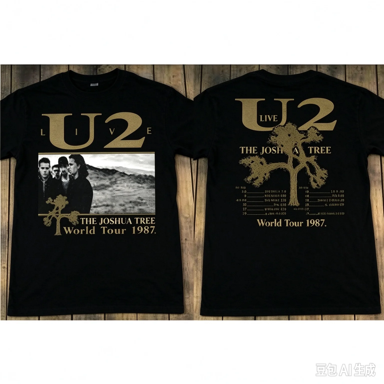 2026 U2 Band The Joshua Tree World Tour 1987 Front Back Graphic T Shirt Men, Crew Neck Oversized Casual Streetwear Top Mens