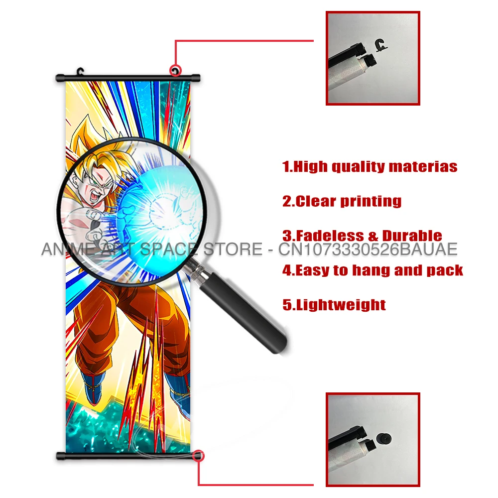 Dragon Ball Hanging Painting Scrolls Pictures Wall Art Gohan Canvas Home Decor Goku Anime Posters Saiyan Vegeta Wallpaper Gift