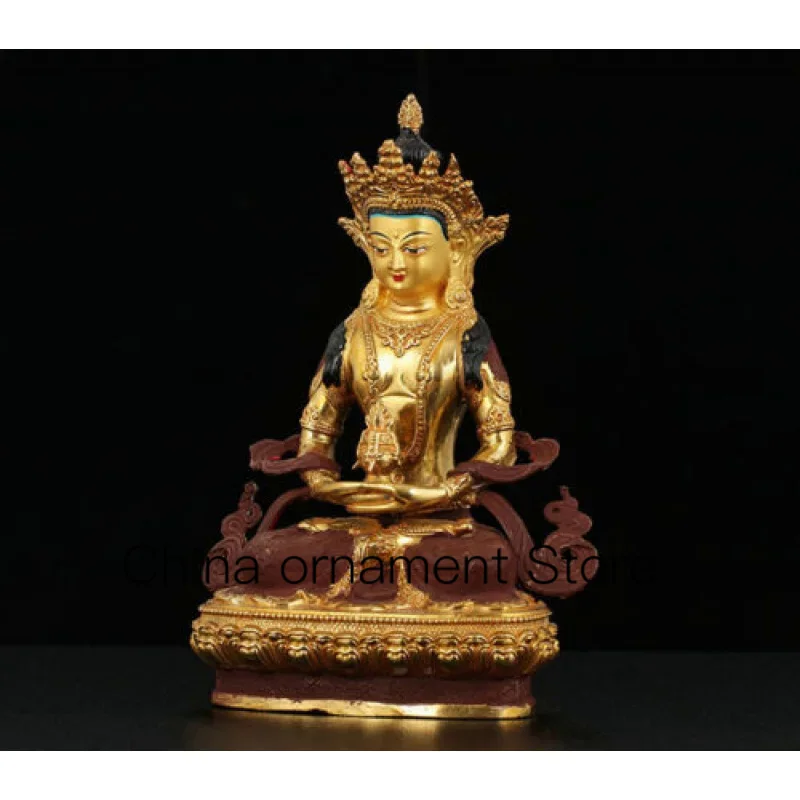 

Buddhist Hand Painted Bronze Statue Gilded Buddha Amitabha Buddha Shakyamuni