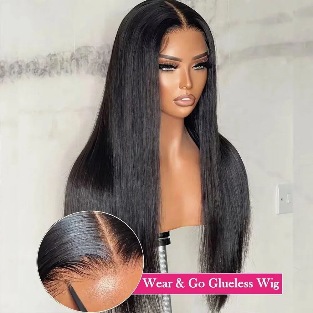 

New Glueless Wigs Bone Straight Brazilian Human Hair 5x5 6x4 Transparent Lace Closure For Women Pre-Cut Nature Hairline MYLOCKME