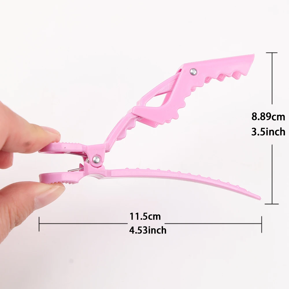 5Pcs Hair Clips for Styling Sectioning Wide Teeth Double Hinged Design Professional Salon Quality Alligator Hair Clips （Pink）