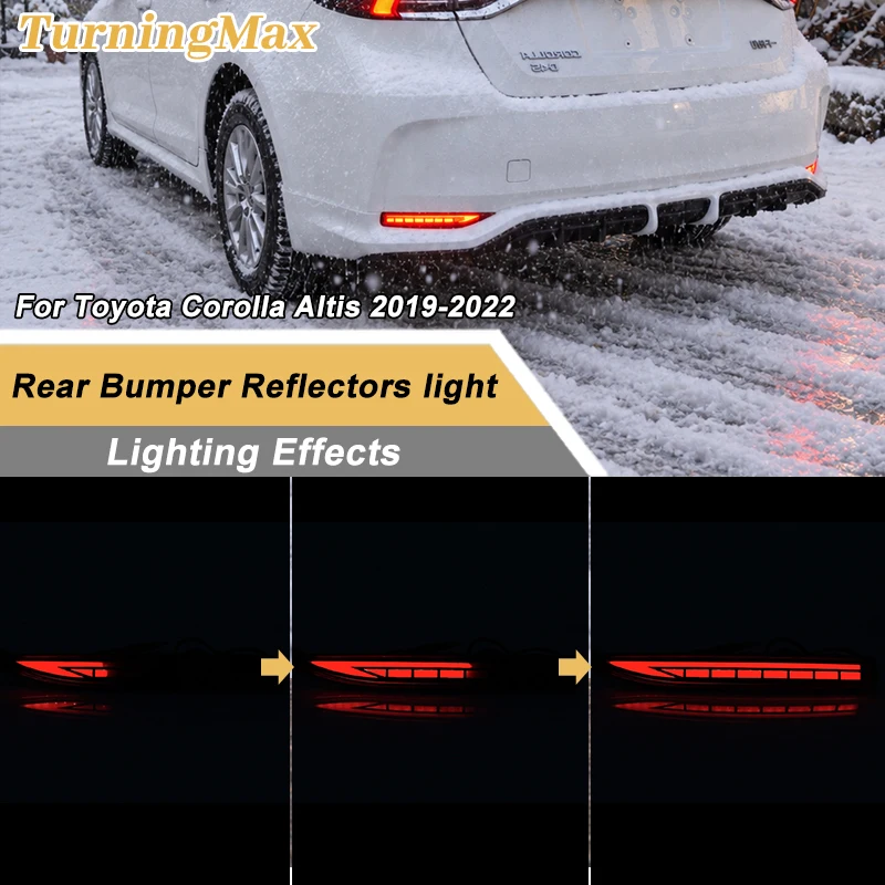 For Toyota Corolla Altis 2019-2022 LED Rear Bumper Reflector Brake Tail Lights W/Sequential Turn Signal lights Rear Fog Lighting