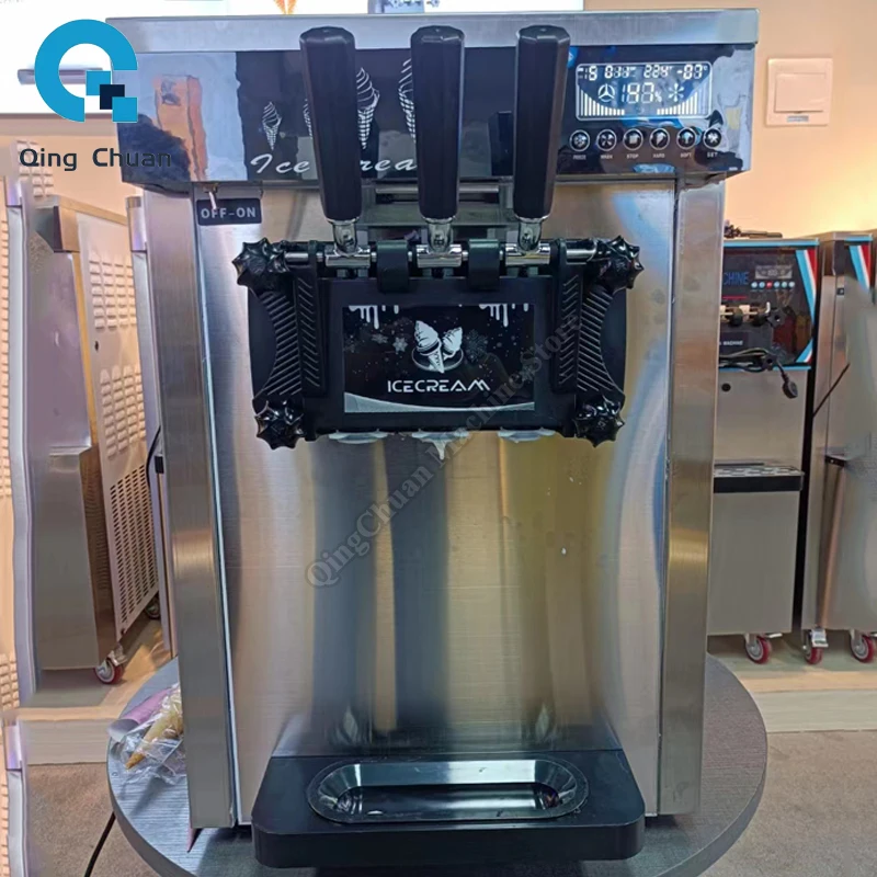 Macchina per gelato soft commerciale 1800W 18-22 litri per ora Tramoggia 2x4,5 litri 3 gusti