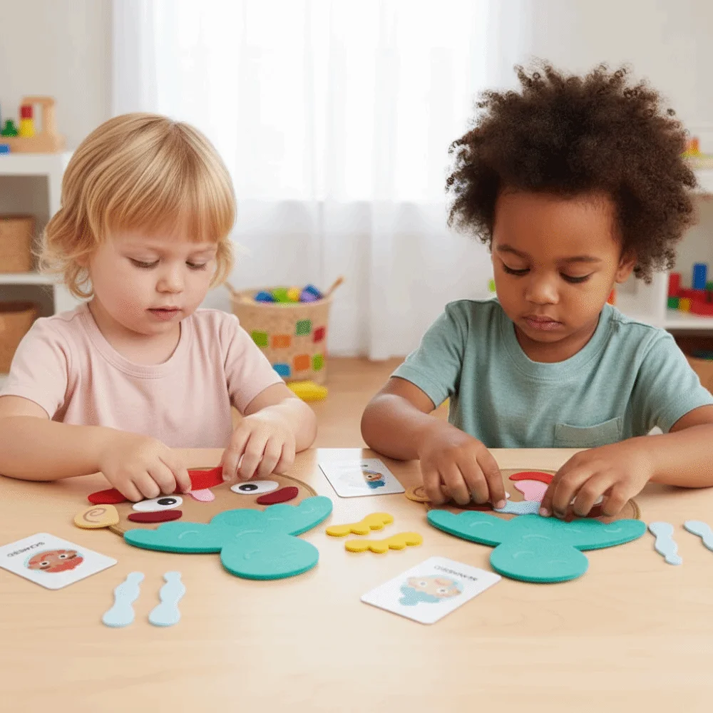 Handgemaakt emotioneel leren Gezichten maken Montessori Sociaal emotioneel leren Educatief Grappig gezichtsuitdrukkingsherkenning