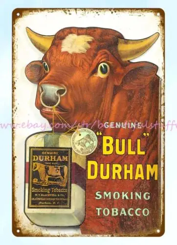 southwestern home decor Bull Durham Tobacco metal tin sign