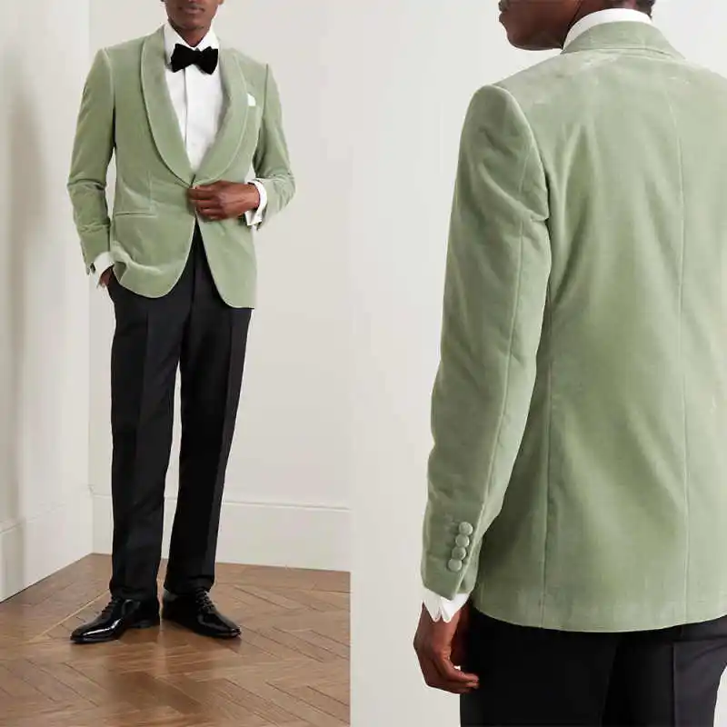 

Simple Summer Wedding Suits For Groom Shawl Lapel Single Breasted Tuxedos 2 Pcs Jacket Pants Evening Party Prom Customized