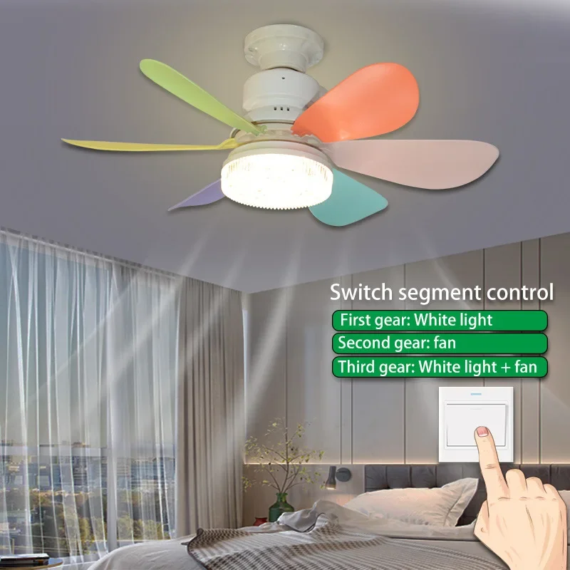 40CM/52CM E27 Ceiling LED Fan Light with Remote Control for Dimming 3-Speed Wind  Living Room Study Household Use Light Fixture