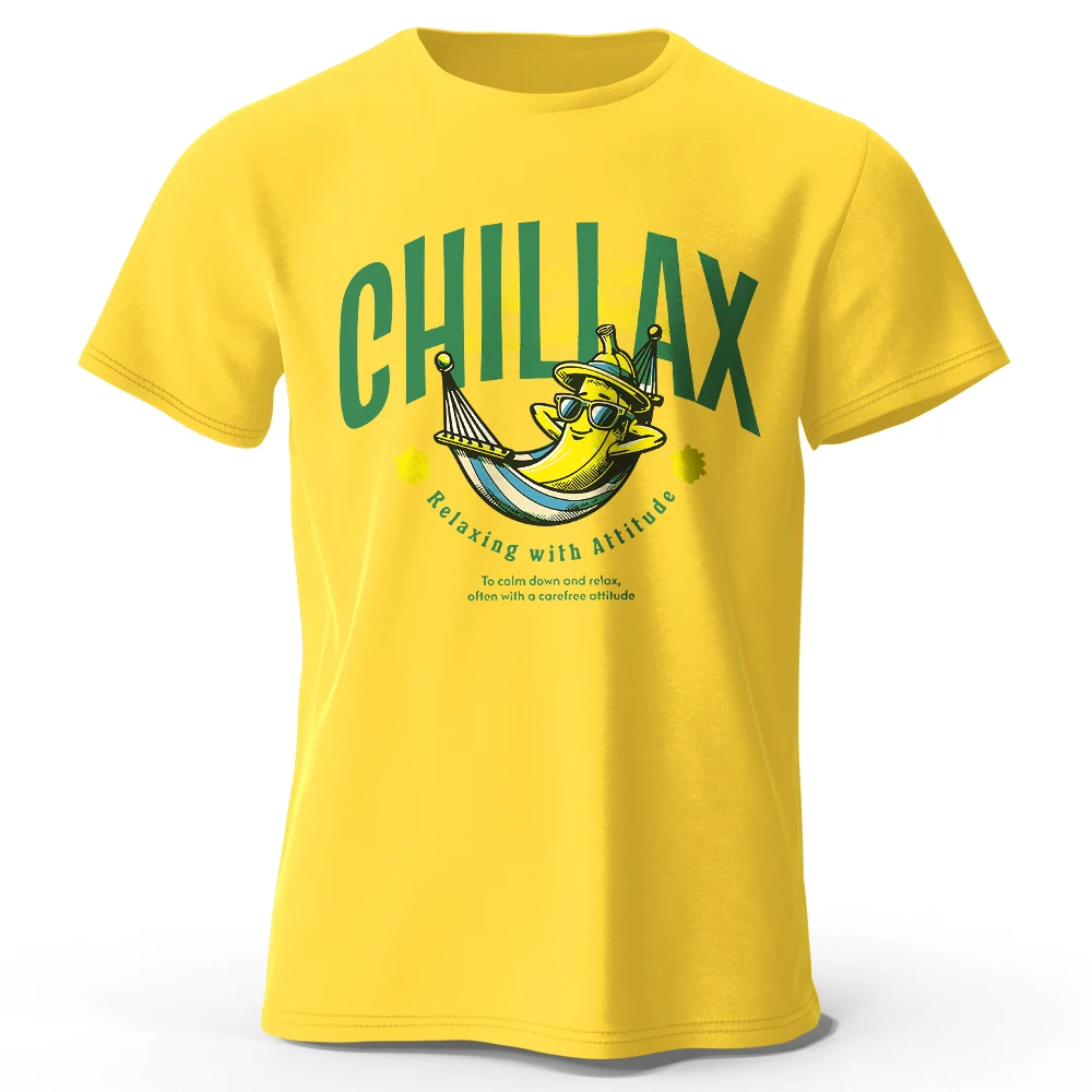 Chiliax Banane bedrucktes T-Shirt aus 100 % Baumwolle, übergroß, lustige Grafik-T-Shirts für Männer und Frauen, Sommer-Tops