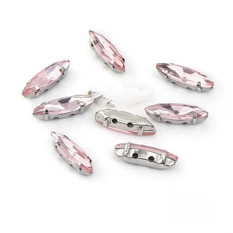 10x35mm 4x15mm Navette stenen Kerst stijl witte k klauw instelling voor sieraden of jurk tassen opnaaien