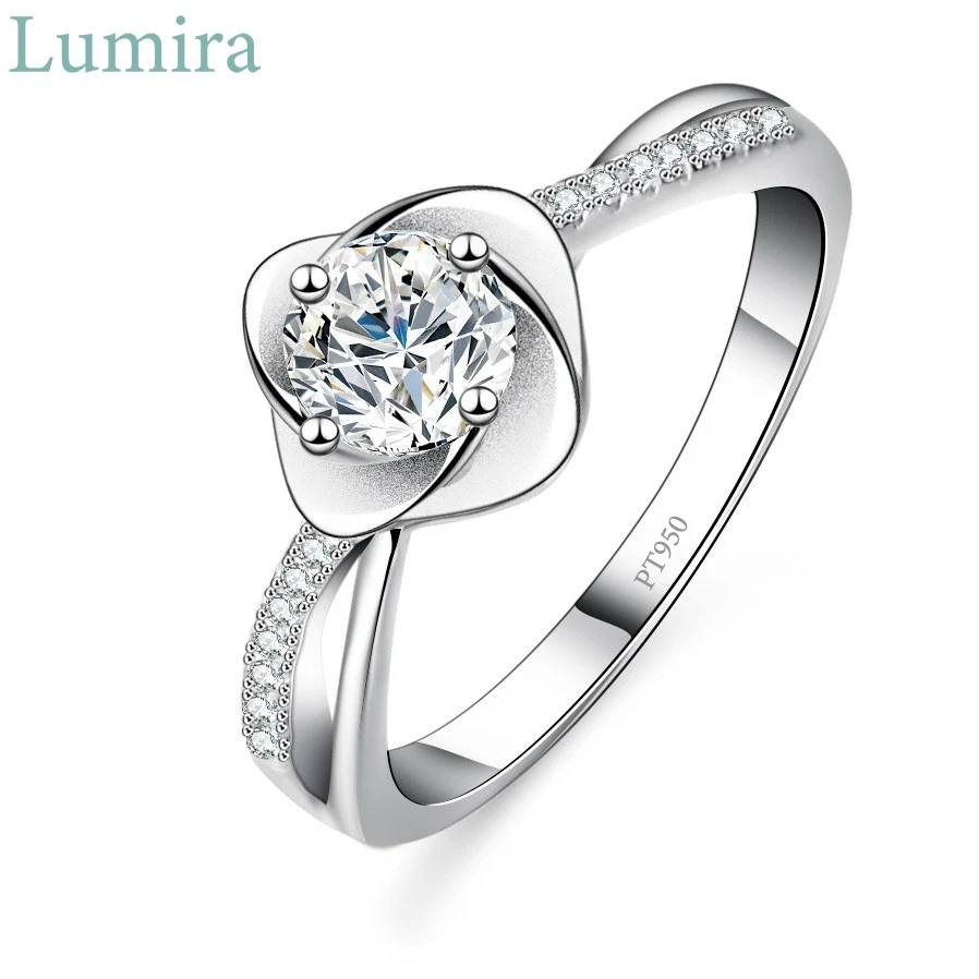 

Lumira изысканный дизайн цветок D цвет муассанит кольцо для женщин 1-каратный бриллиант платиновое кольцо PT950 вневременной любитель ювелирных изделий