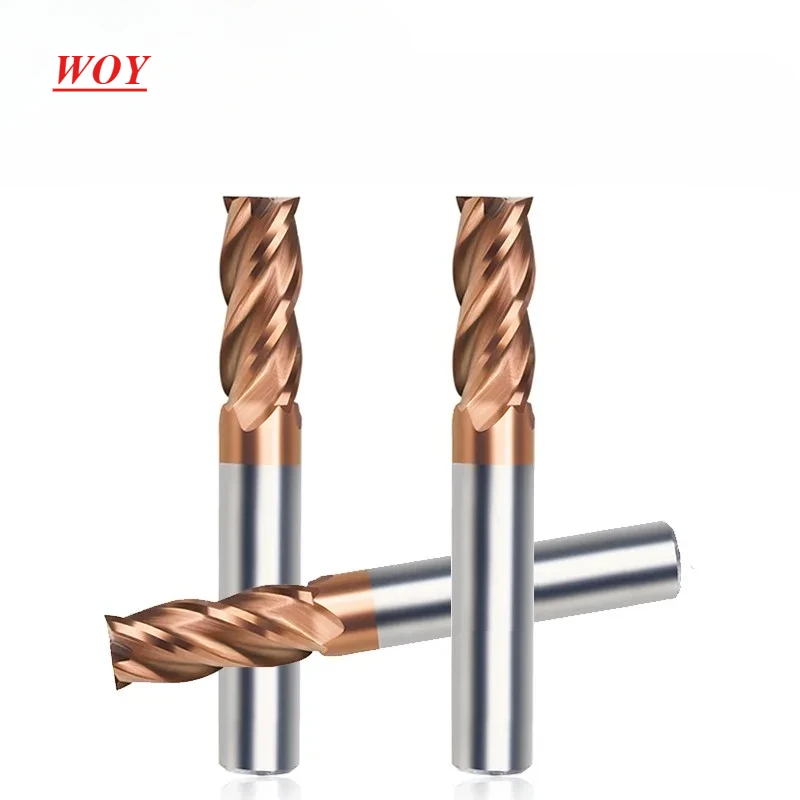 

WOY HRC55 4-Flute Carbide Endmill 11-Piece-Set Tungsten Steel Milling Cutter CNC Machining Center End Mill Tools 1.0mm-12.0mm