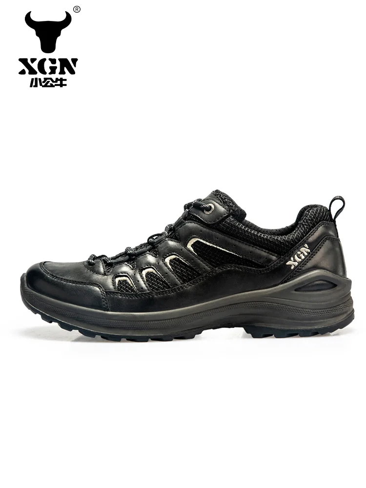 XGN Cowhide Hiking shoes Men waterproof hunting Boots Tactical Desert Combat Ankle Boots women ankle casual trekking Sneakers